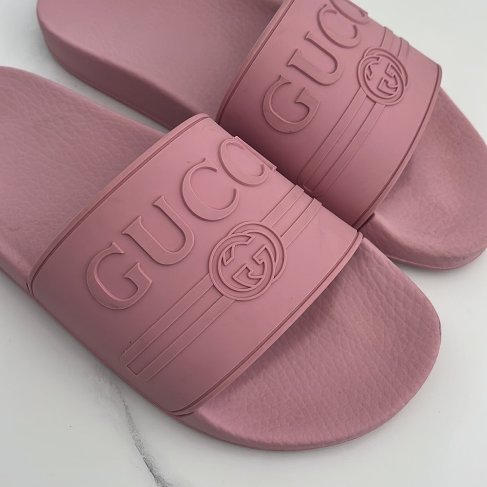 Gucci Pink Slide Sandals